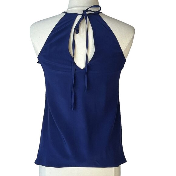 BCBGMaxAzria Silk Cami Sleeveless Blouse Womens XS Blue Summer - Picture 2 of 8